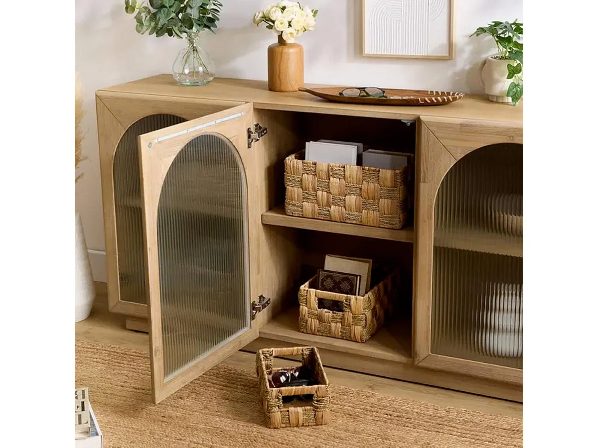 Lot de 3 Paniers de Rangement "Nadi" 37cm Marron