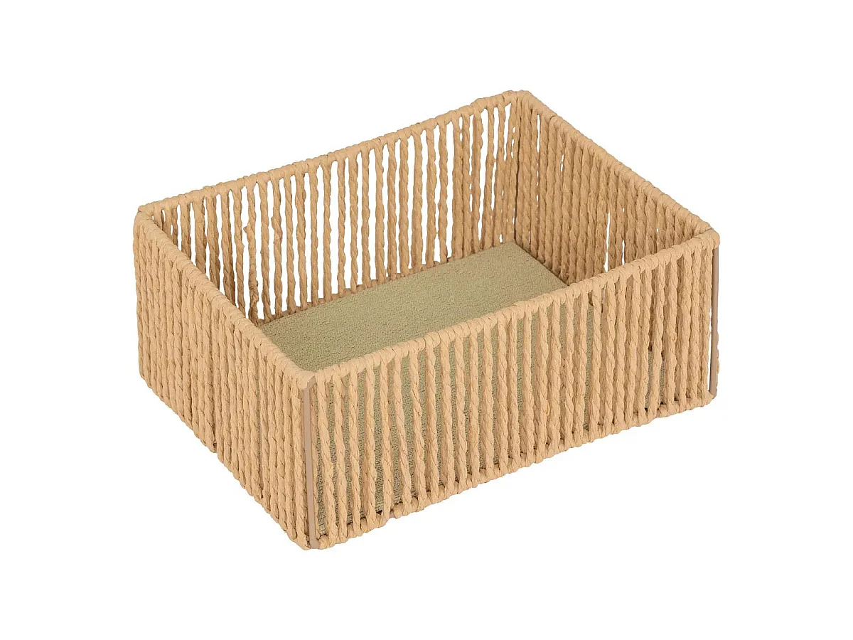 Lot de 3 Paniers Rectangles "Ali" 26cm Naturel