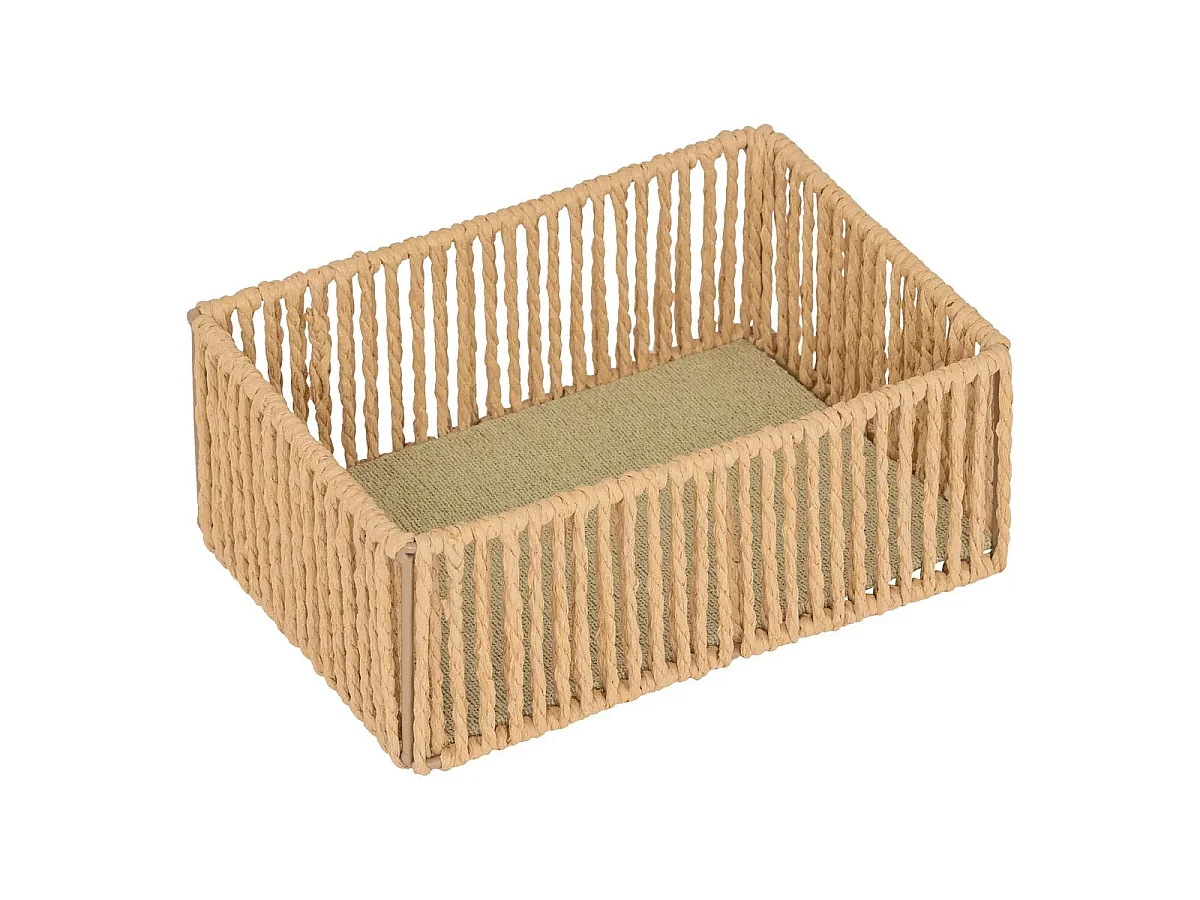 Lot de 3 Paniers Rectangles "Ali" 26cm Naturel