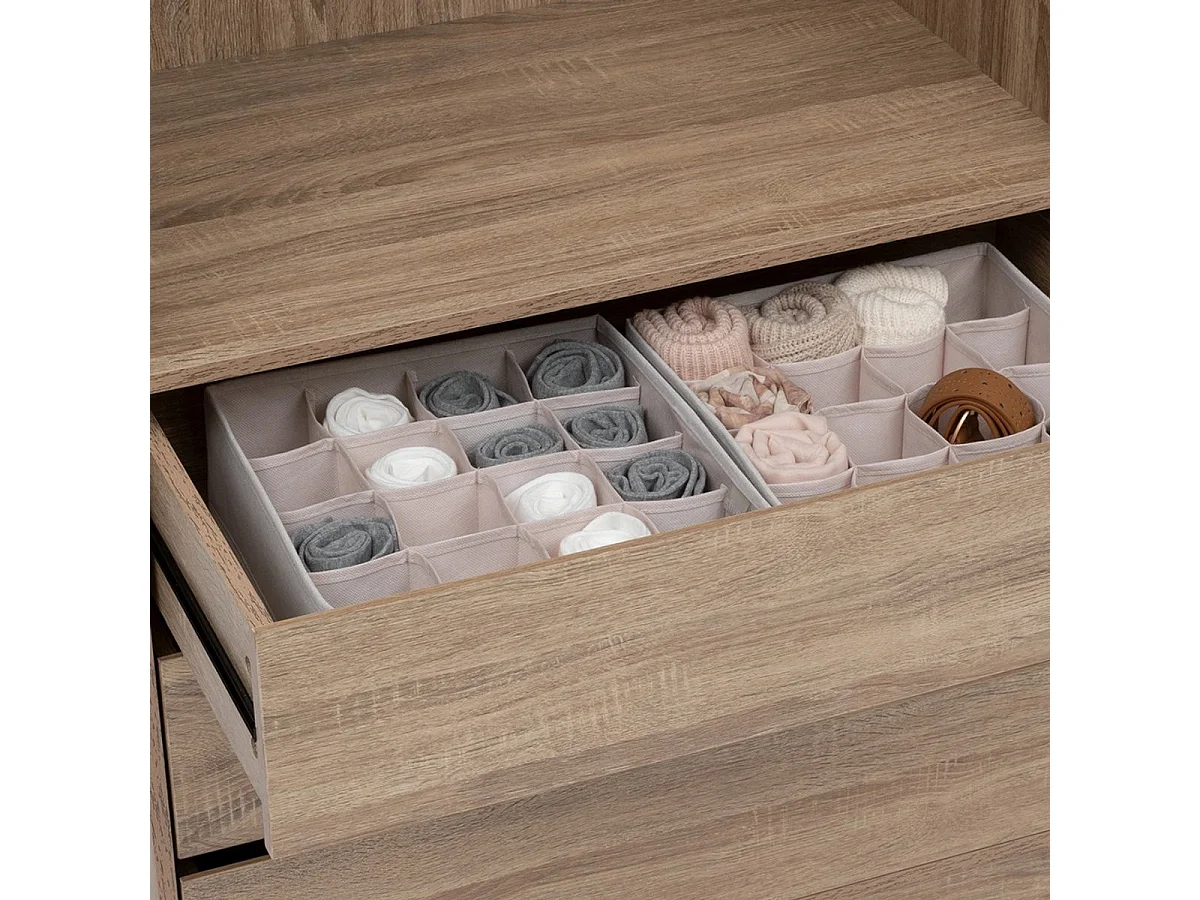Rangement Tiroirs 16 compartiments "Dressy" 31cm Beige