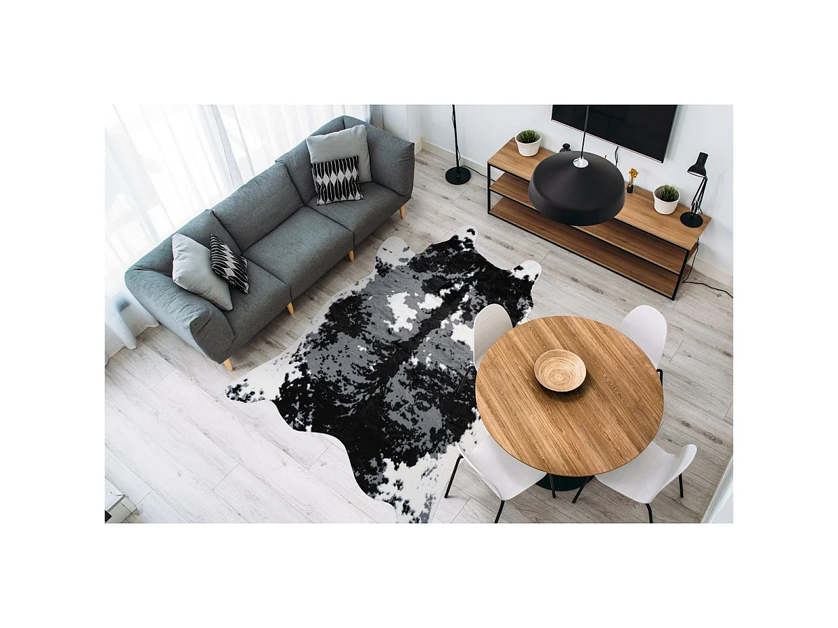 Tapis Imitation Peau de Vache "Desert" 160x230cm Noir & Blanc