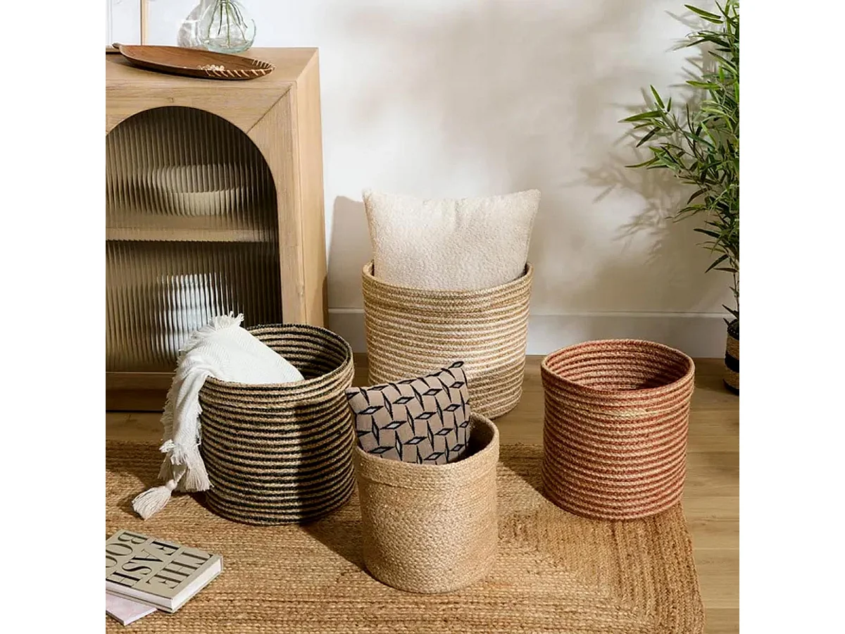Lot de 4 Paniers en Jute "Tito" 40cm Multicolore