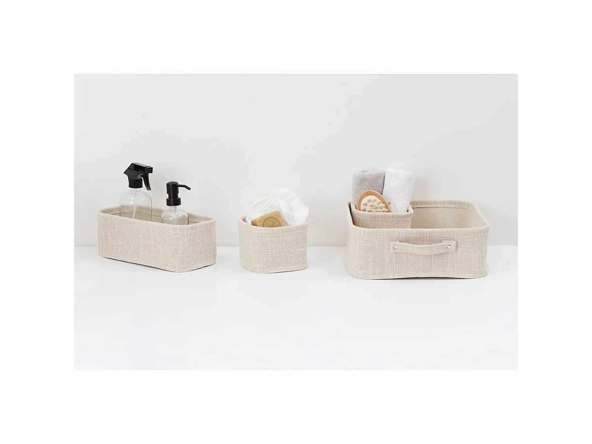 Lot de 4 Paniers de Rangement "Hugo" 31cm Beige