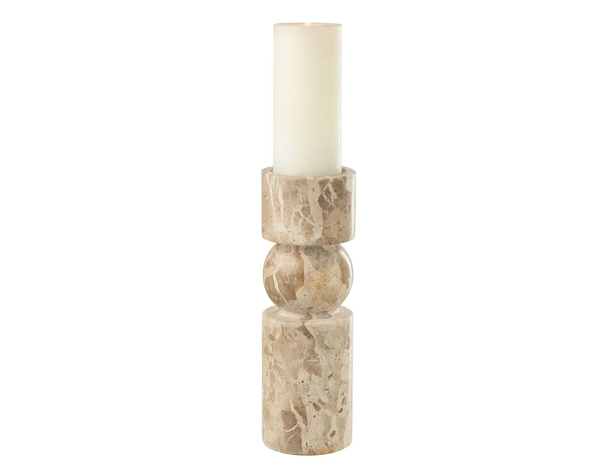 Bougeoir en Marbre "Chance" 30cm Beige