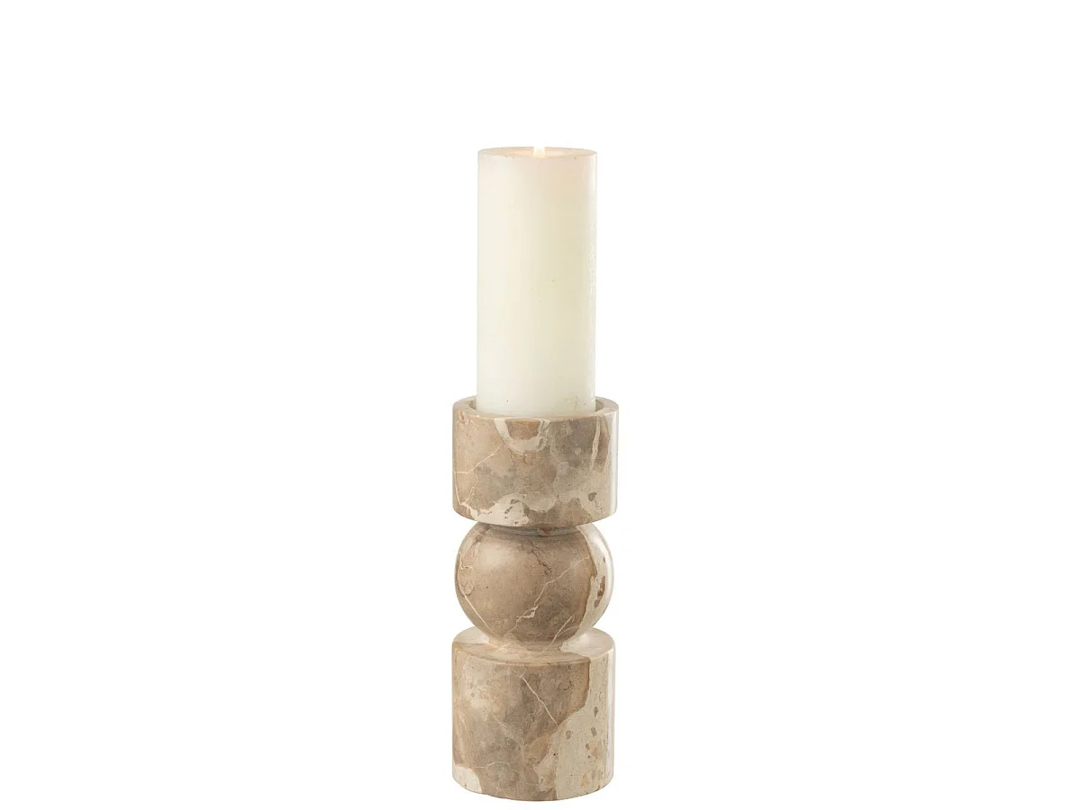Bougeoir en Marbre "Chance" 23cm Beige