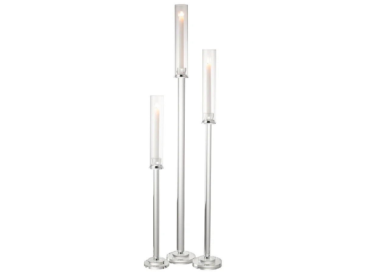 Chandelier Design en Verre "Moira" 80cm Transparent