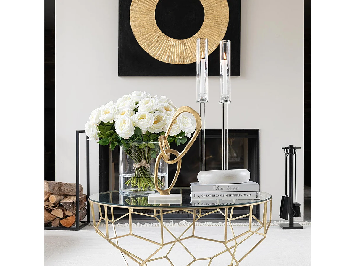 Chandelier Design en Verre "Moira" 80cm Transparent