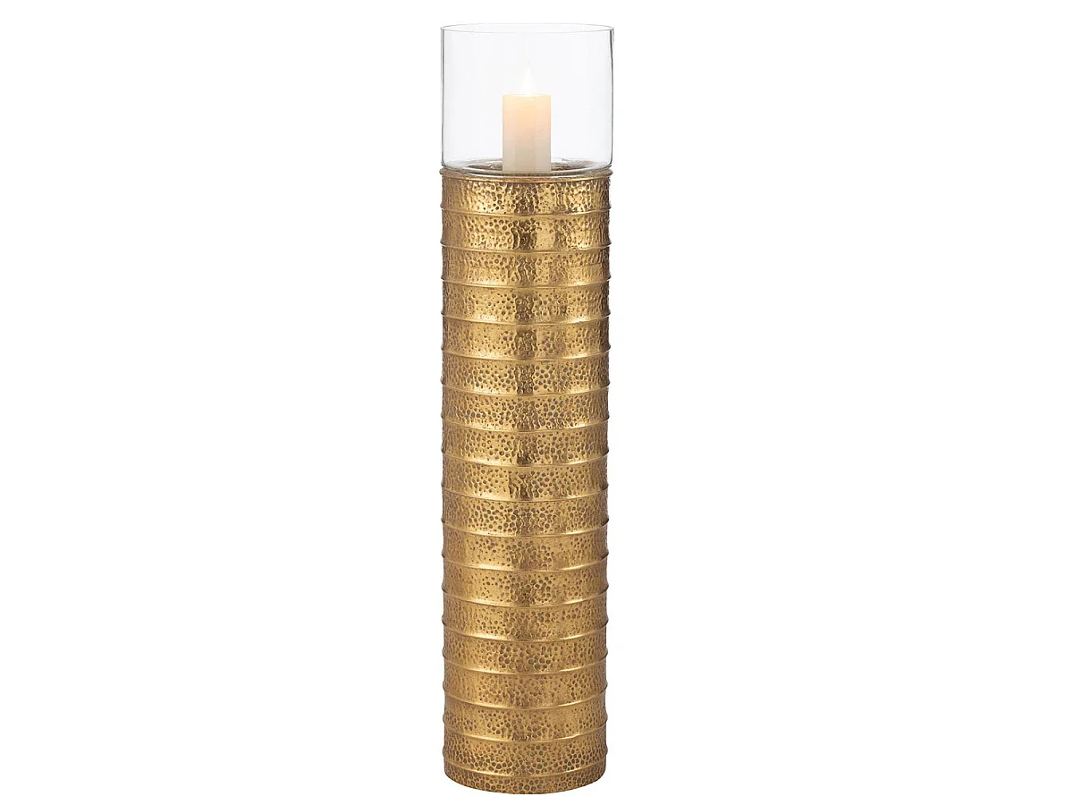 Bougeoir Déco Piler en Métal "Egypte" 108cm Or
