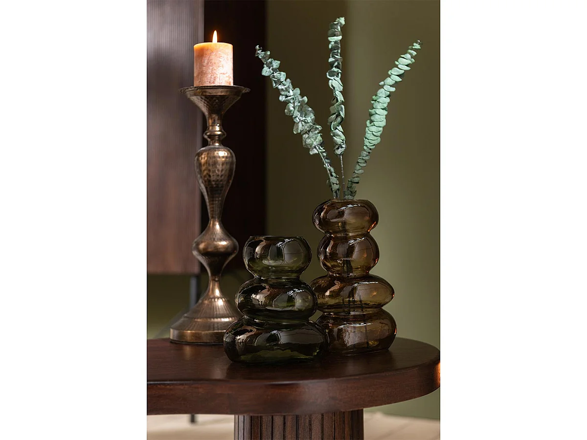 Lot de 2 Bougeoirs en Métal "Malcolm" 47cm Marron