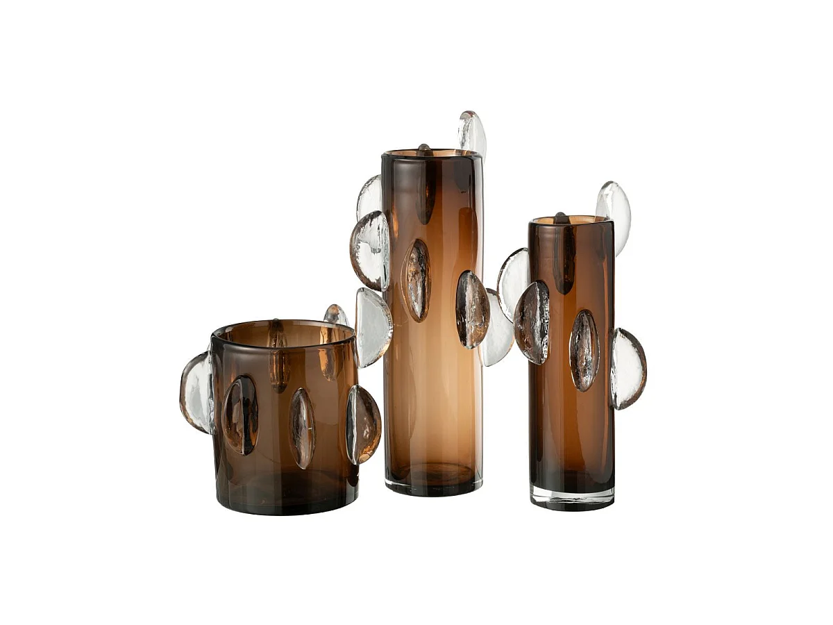 Vase Design en Verre "Steggy" 24cm Marron