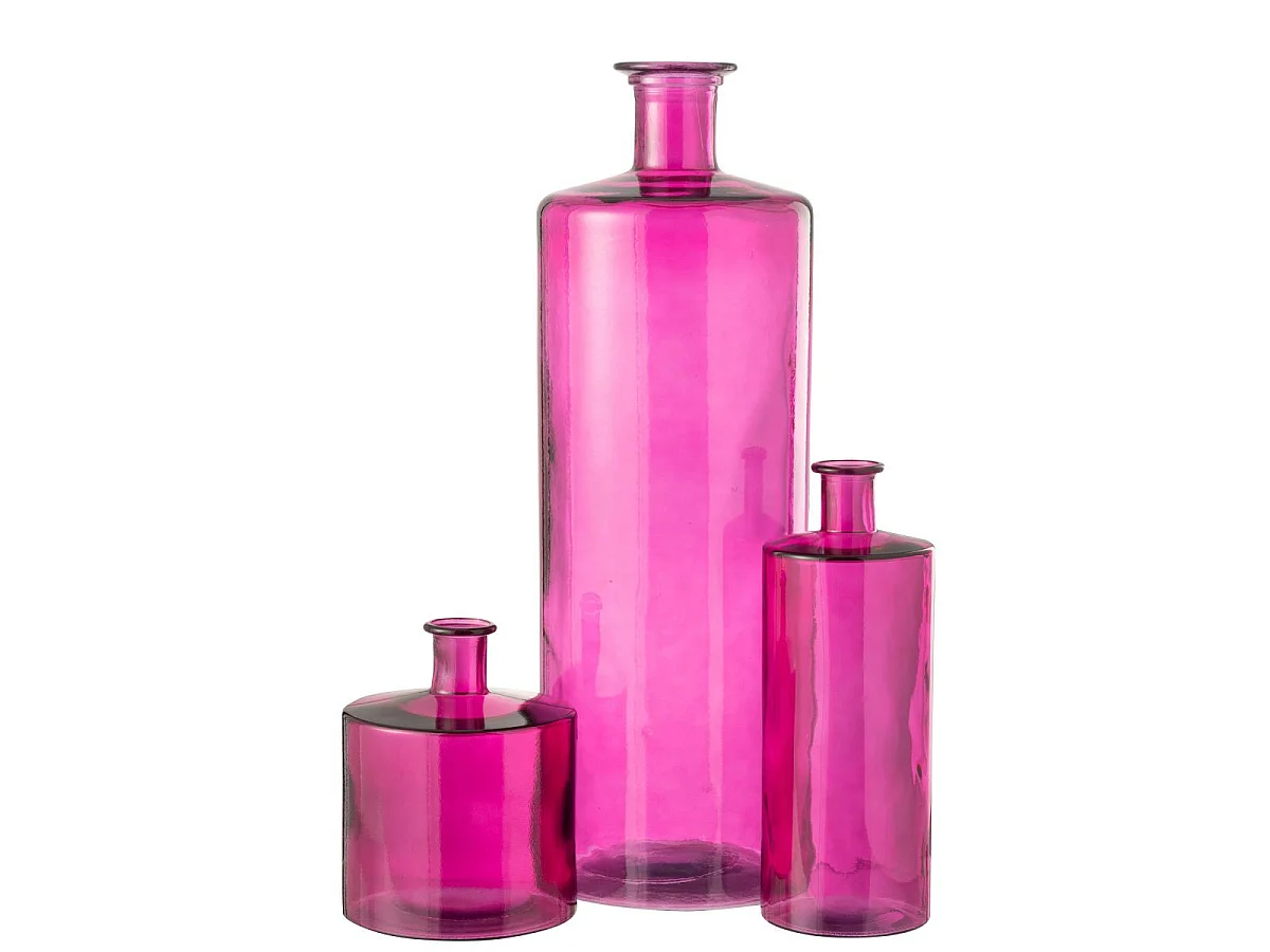 Vase Bouteille en Verre "Ricot" 75cm Rose