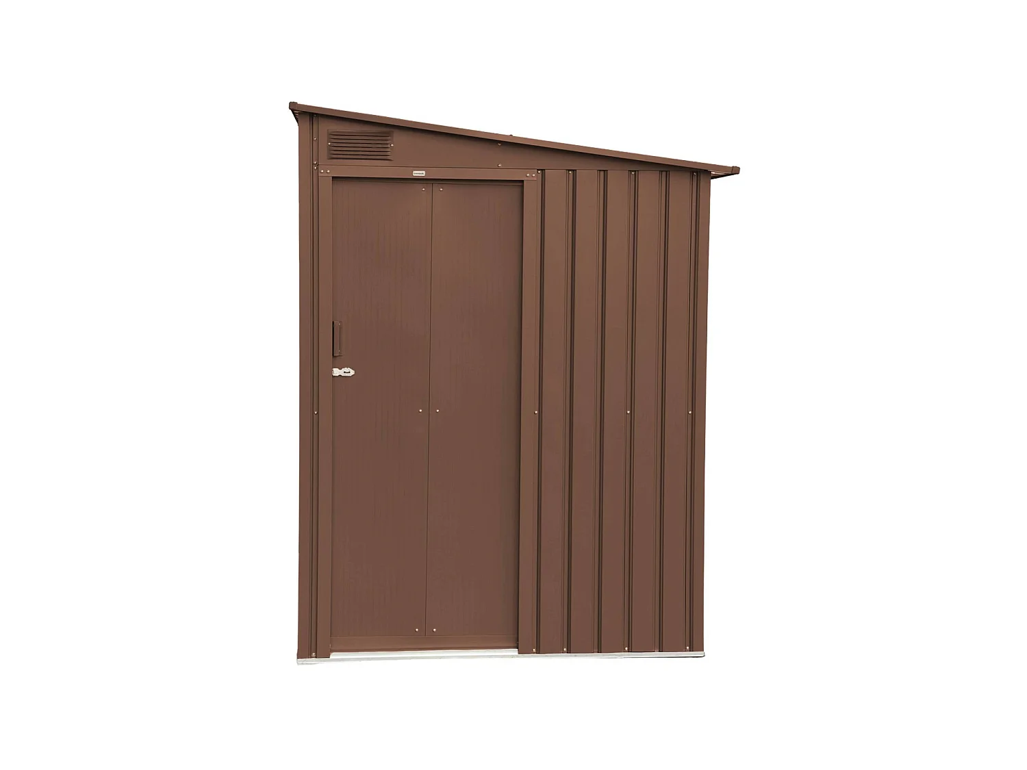 Abri de jardin adossable acier galvanisé 2.91m² avec porte coulissante et kit d'ancrage terracotta - Bray
