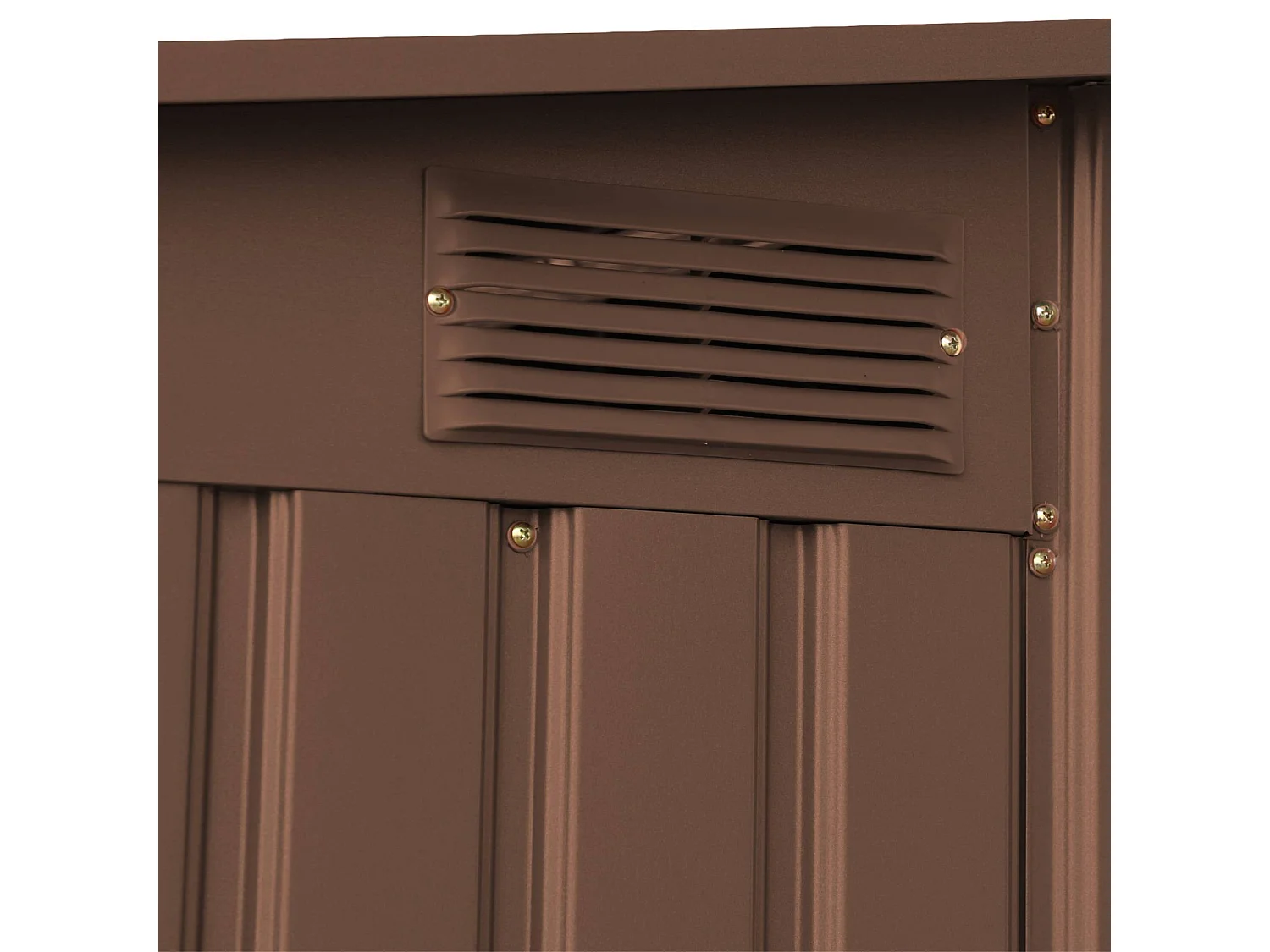 Abri de jardin adossable acier galvanisé 2.91m² avec porte coulissante et kit d'ancrage terracotta - Bray