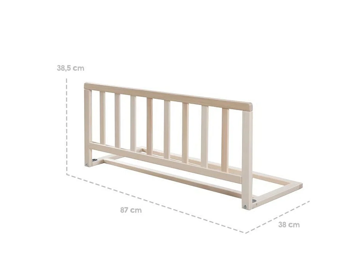 Barrière de sécurité enfants Roba 90 cm en bois massif - Protection anti-chute pour matelas jusqu'à 18 cm