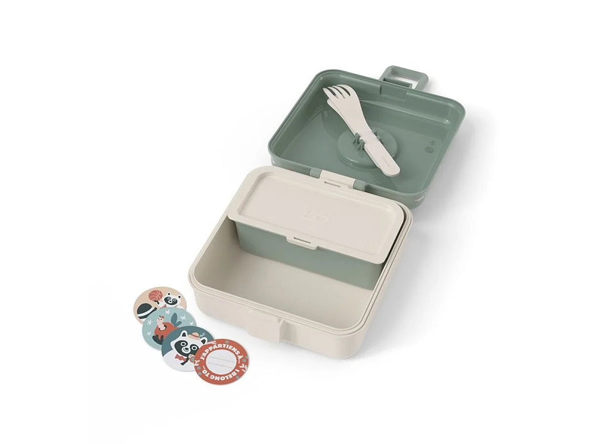 MONBENTO Snacky Raccoon — Boîte à sandwich enfant 850 ml avec couverts intégrés