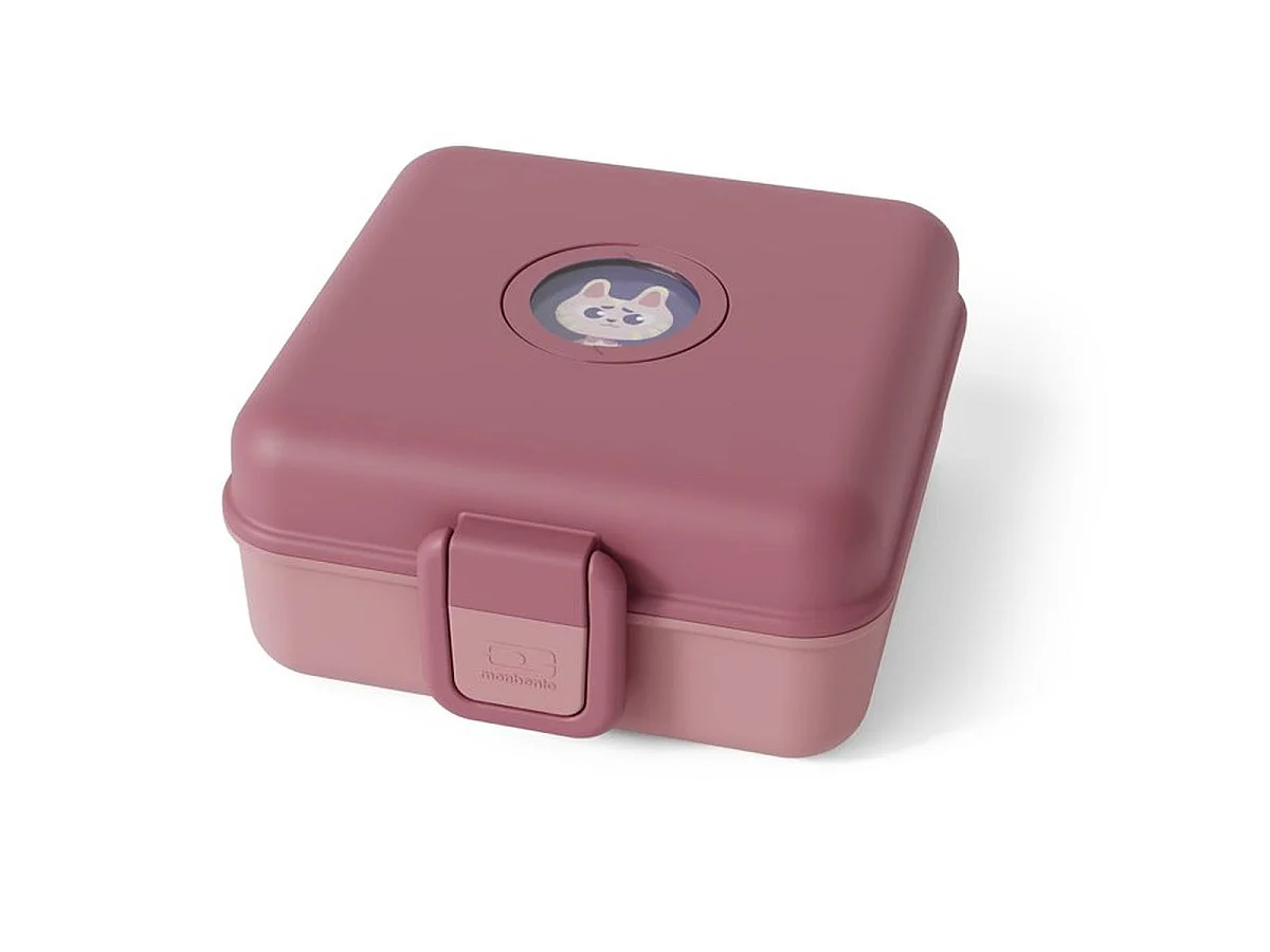 Monbento Snacky Boîte à sandwich enfant 850 ml – Rose Blush avec couverts