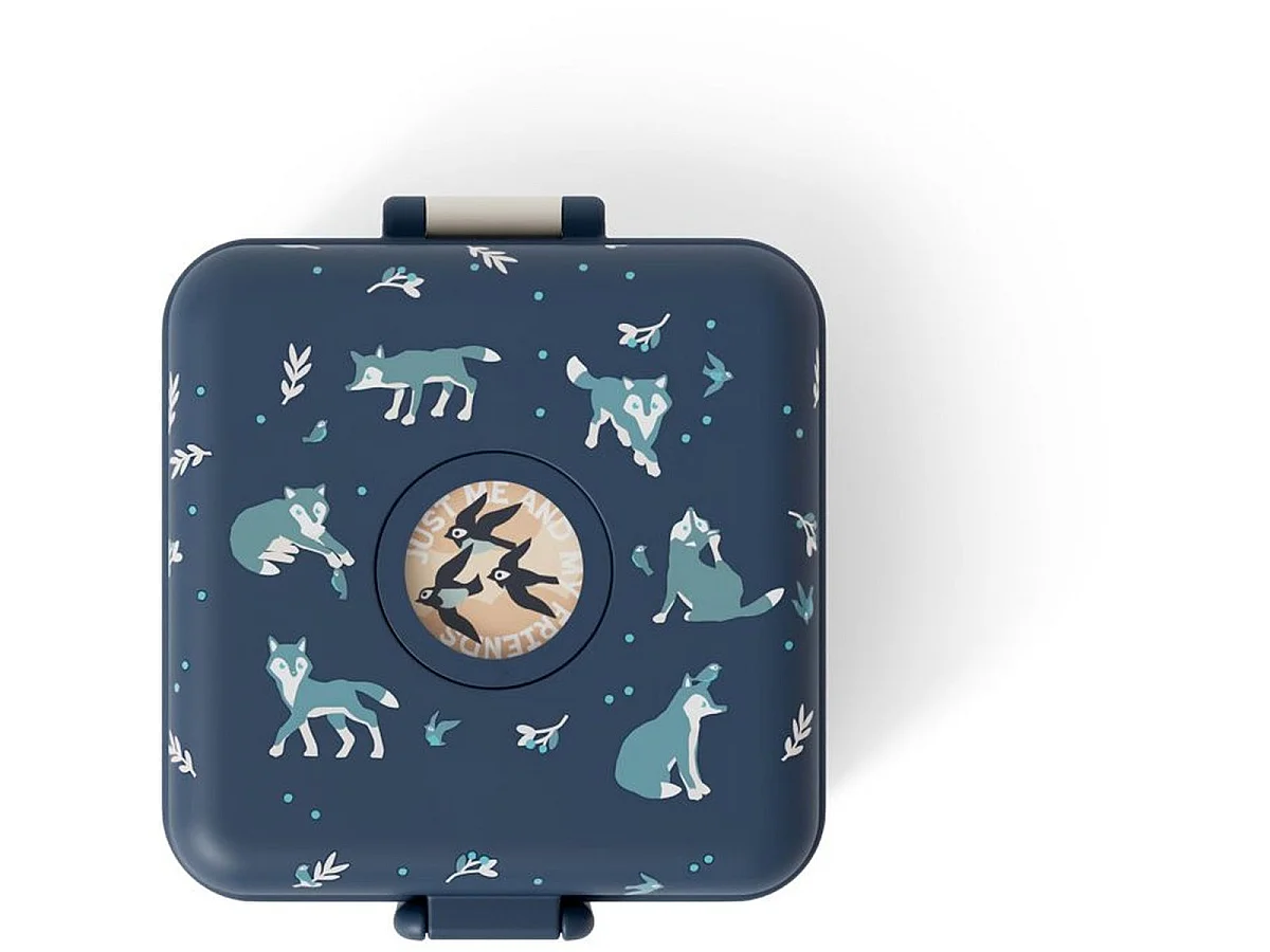 Monbento Snacky Boîte à sandwich enfant 850 ml – Blue Wolf avec couverts