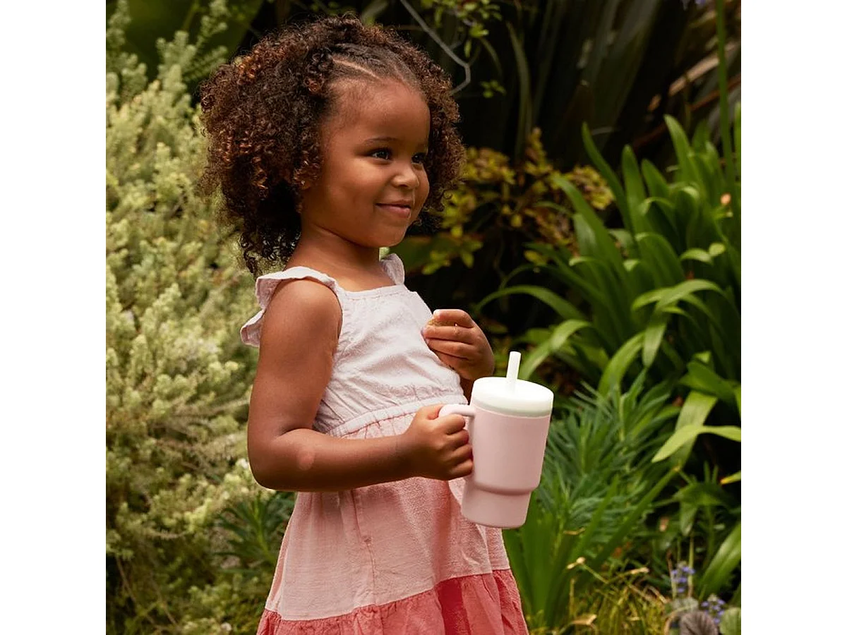 Infantino Tasse d'Apprentissage en Silicone 255 ml « Pirouette » avec Paille et Poignée