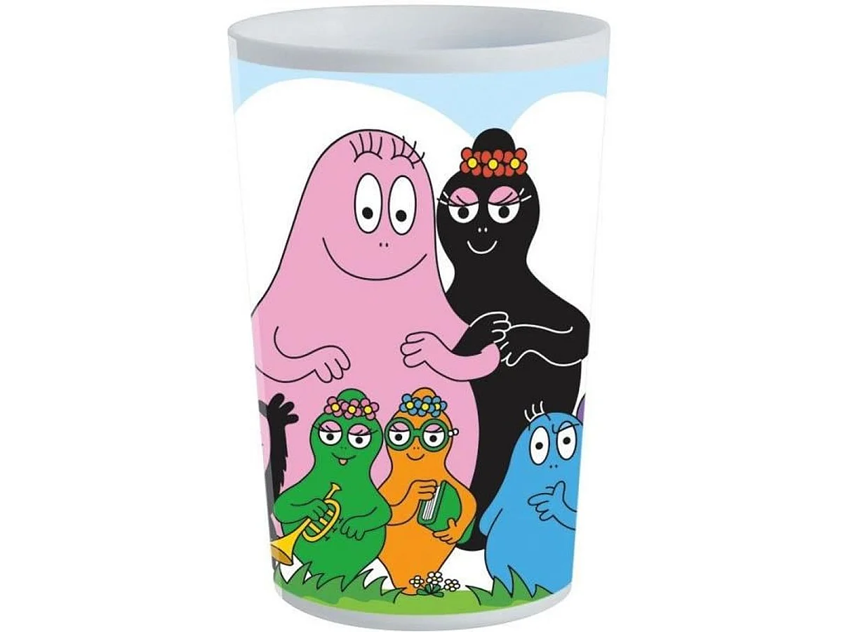 Coffret vaisselle enfant Barbapapa 6 pièces — Assiette, Bol, Verre, Gourde, Boîte à goûter et Couverts