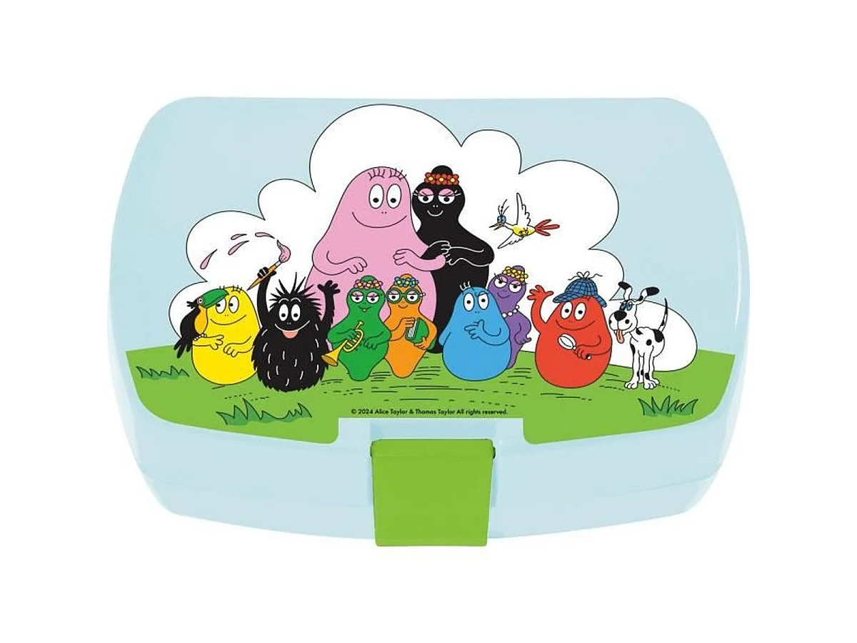Coffret vaisselle enfant Barbapapa 6 pièces — Assiette, Bol, Verre, Gourde, Boîte à goûter et Couverts
