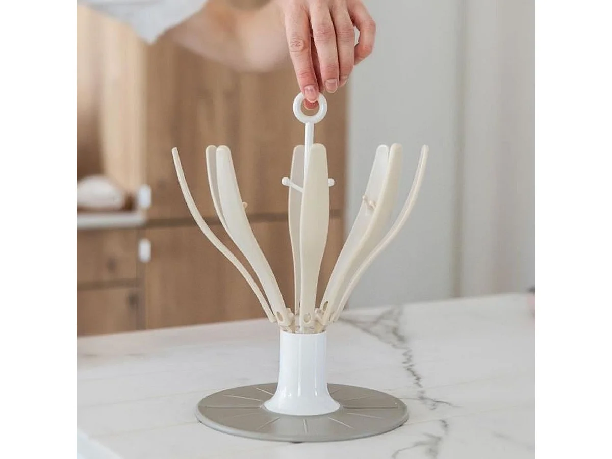 Égoutte-biberons pliable BEABA Flower — Argile