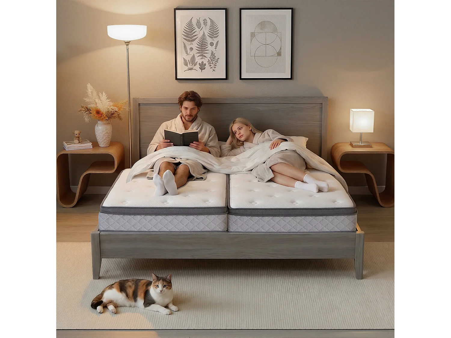 Colchón 180x200cm - Resortes embolsados, Semi-Firme(H3-H4), espesor 25 cm