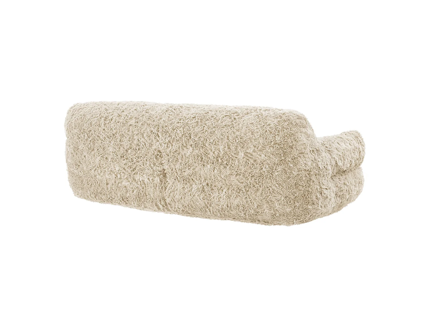 CHITA Sofá 2 plazas comprimido con funda y cojines, en lana, beige