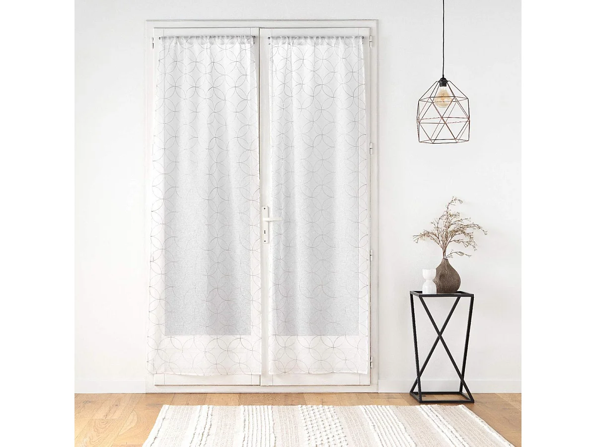 Paire de Voilages Passe-Tringle "Olympia" 70x240cm Gris