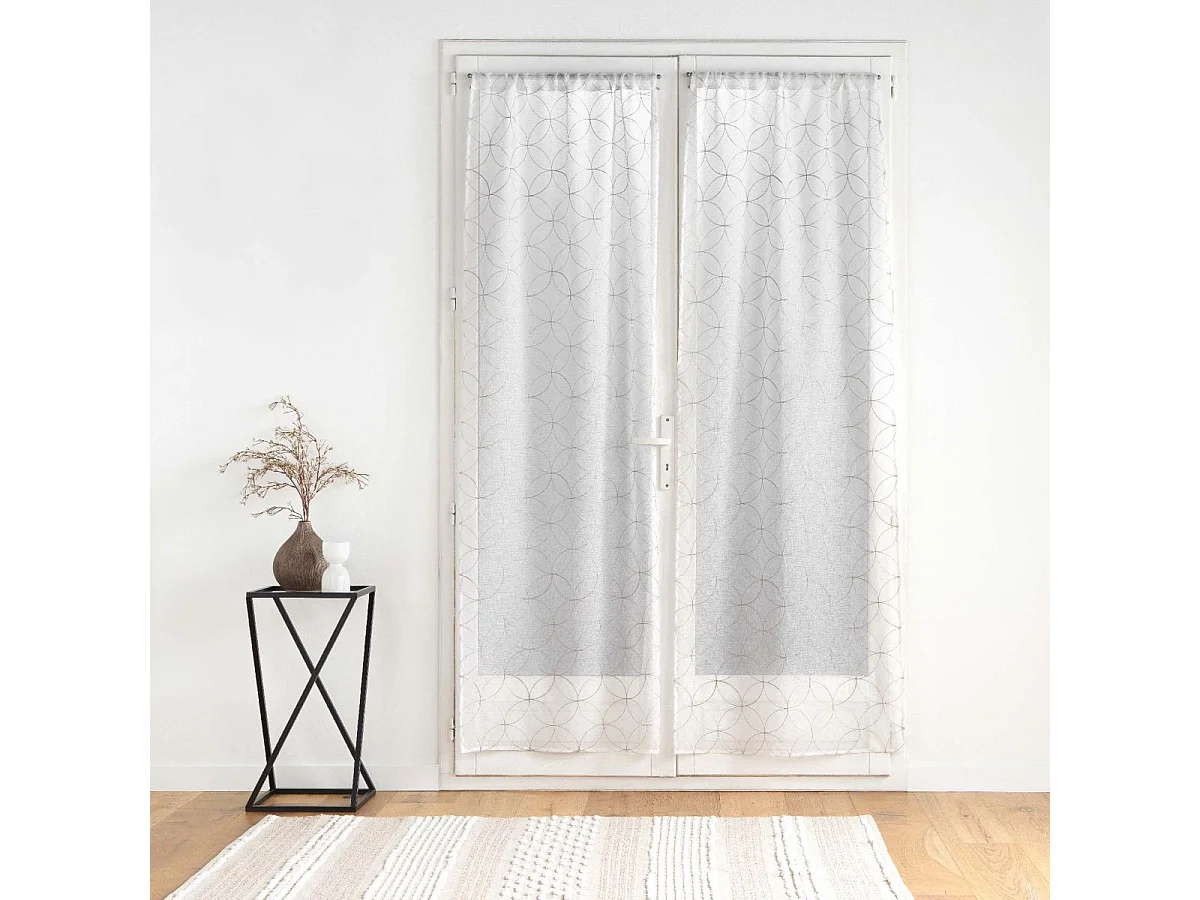 Paire de Voilages Passe-Tringle "Olympia" 70x240cm Gris