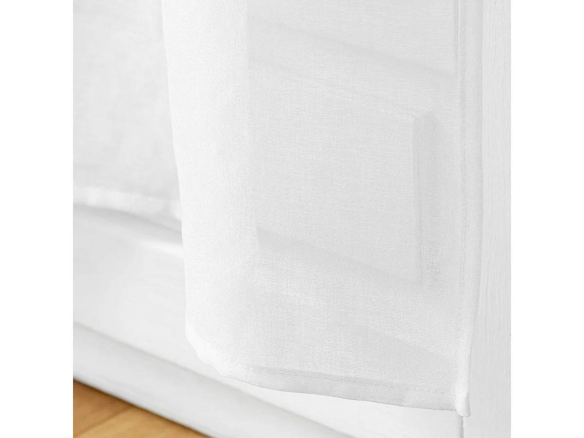 Paar Schlaufenstores aus sandigem Voile mit Quastenabschluss