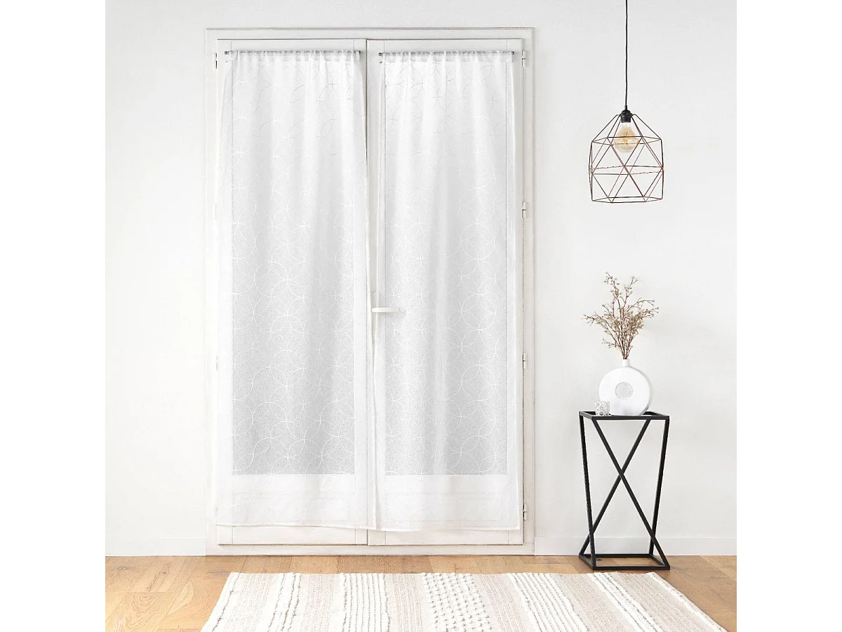 Paire de Voilages Passe-Tringle "Olympia" 70x240cm Blanc
