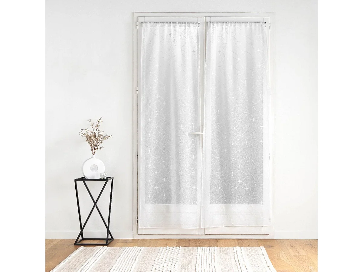 Paire de Voilages Passe-Tringle "Olympia" 70x240cm Blanc