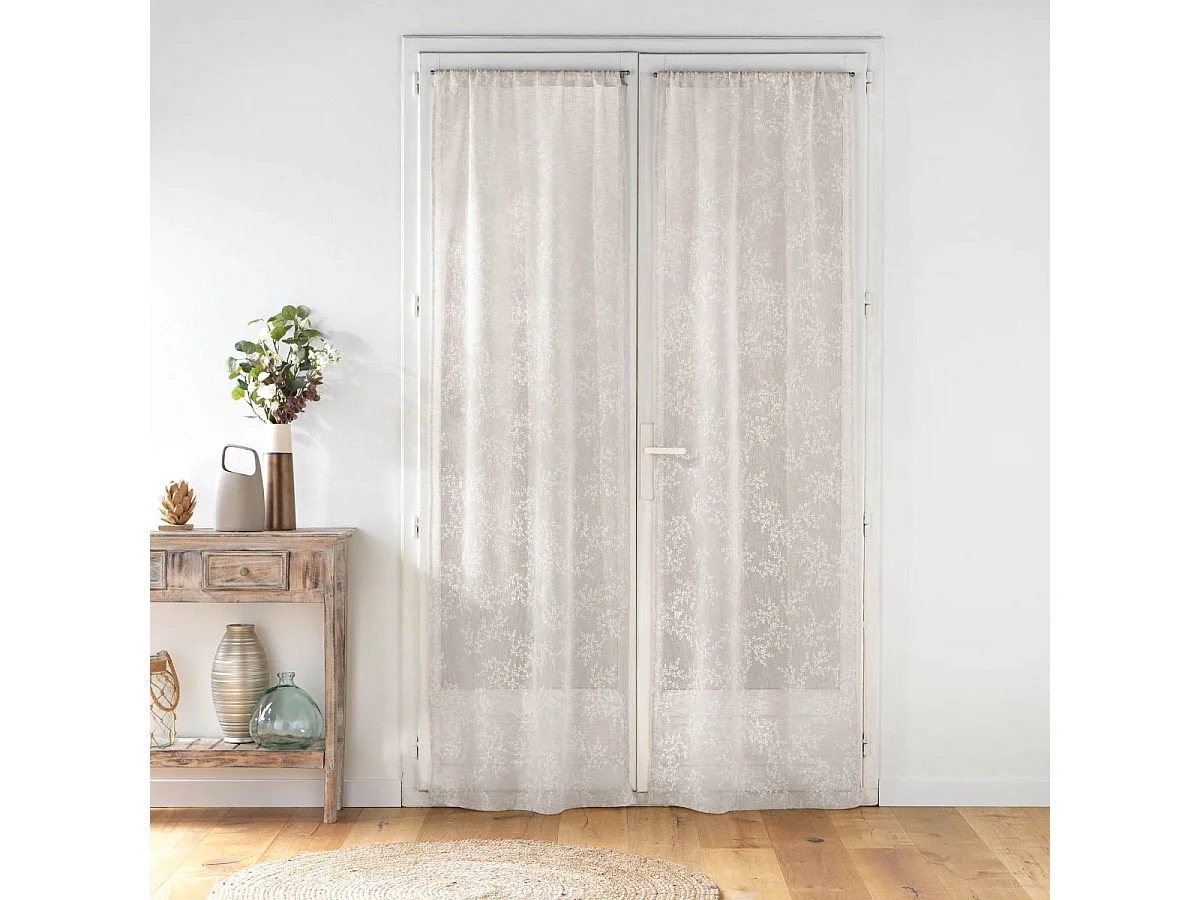 Schlaufen-Store aus gewebtem Voile mit Blattmuster