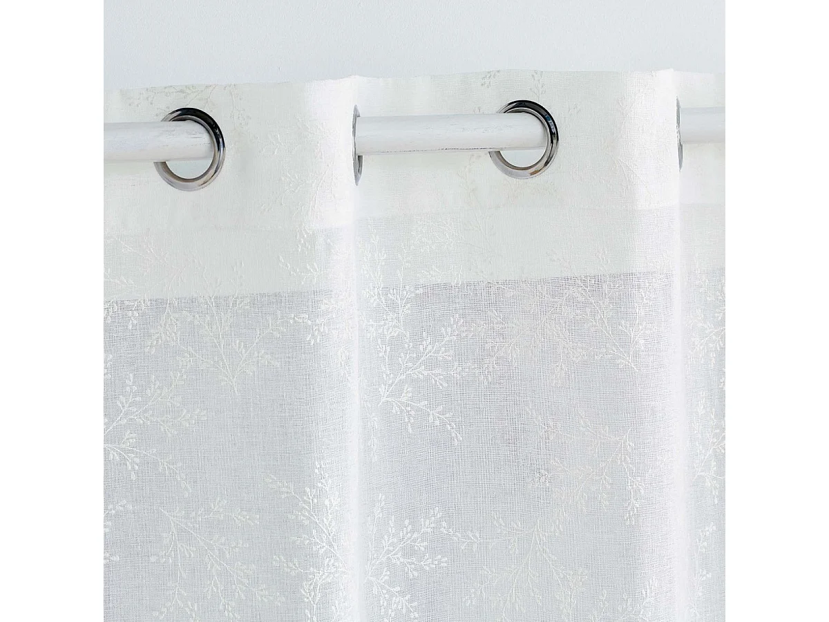 Schlaufen-Store aus gewebtem Voile mit Blattmuster