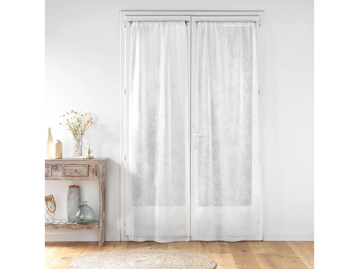 Schlaufen-Store aus gewebtem Voile mit Blattmuster
