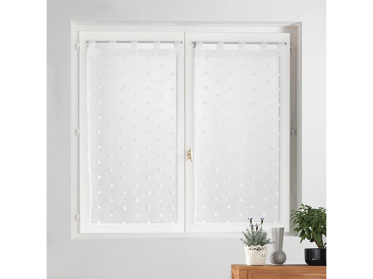 Paire de Voilages à Passants "Pompinou" 60x120cm Blanc