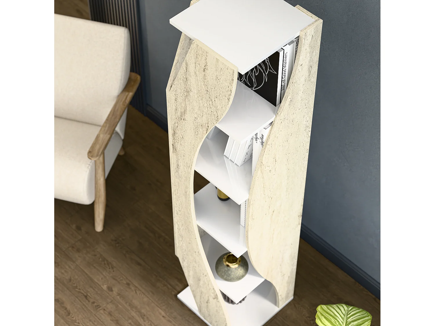 Reva Bookshelf Travertein