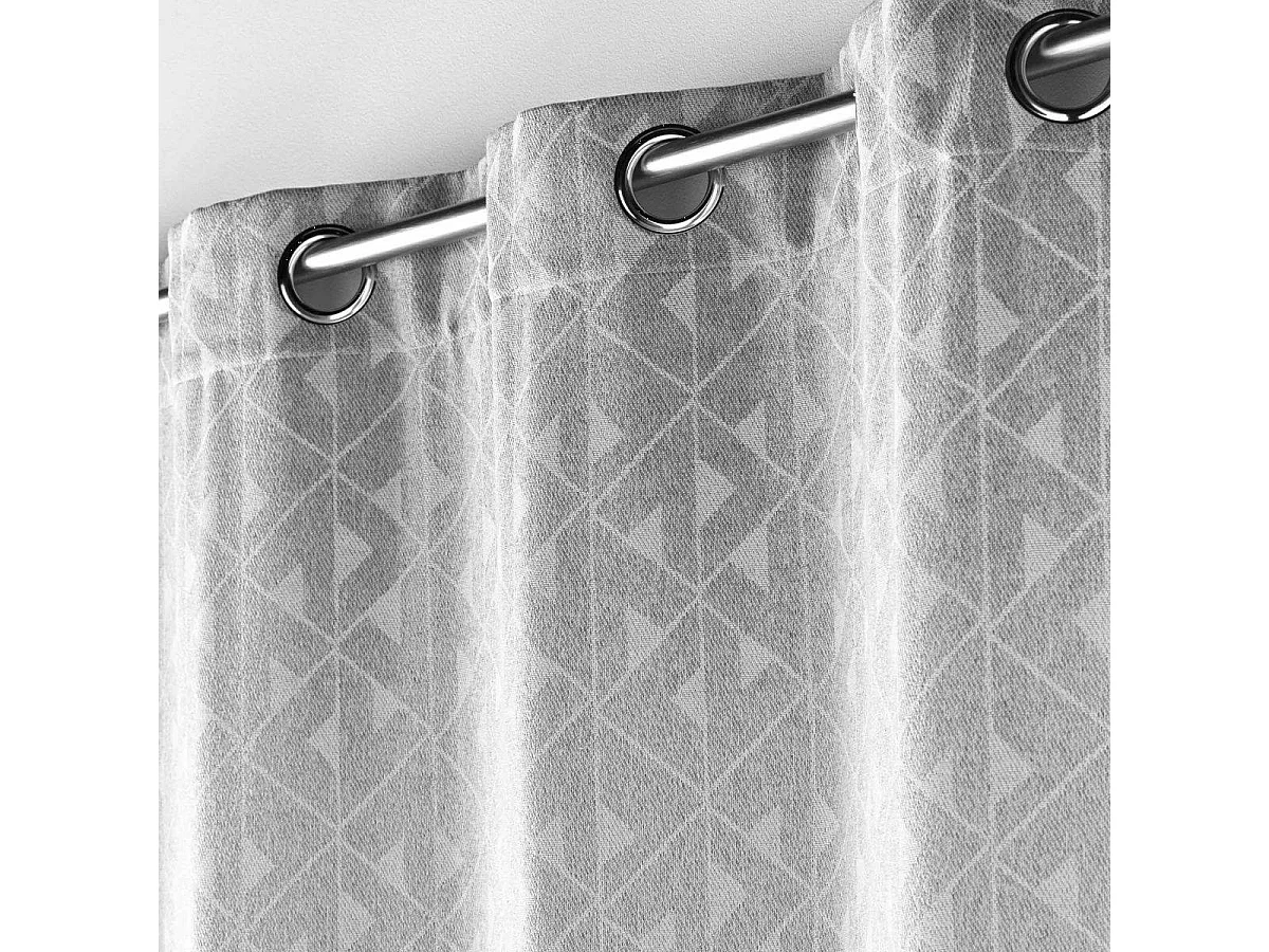 Rideau à Œillets Jacquard "Gallena" 140x260cm Gris