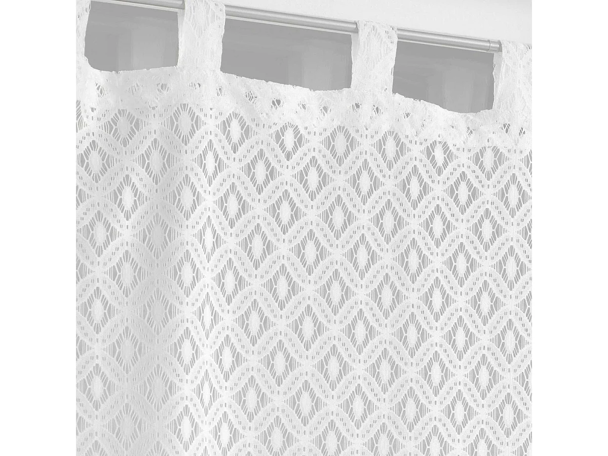 Paire de Voilages Maille "Odilia" 60x90cm Blanc