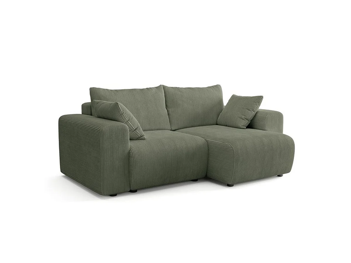 Canapé fixe 3 places SFERA en tissu Lincoln vert - 240 x 100 x 80 cm