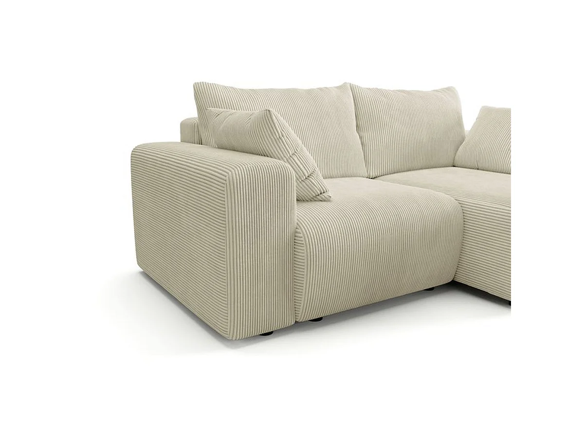 Canapé fixe 3 places SFERA en tissu Lincoln crème L240 x P100 x H80 cm