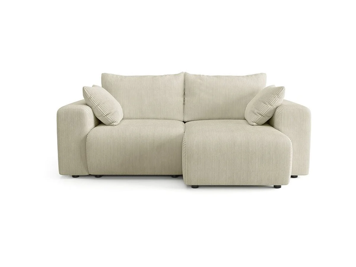 Canapé d'angle réversible BOGOTA 4 places crème en polyester - 227 x 138 x 86 cm