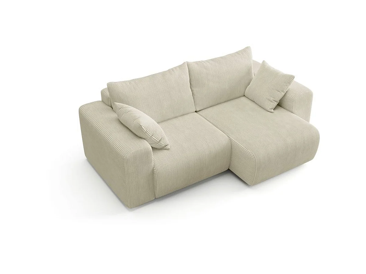 Canapé d'angle réversible BOGOTA 4 places crème en polyester - 227 x 138 x 86 cm