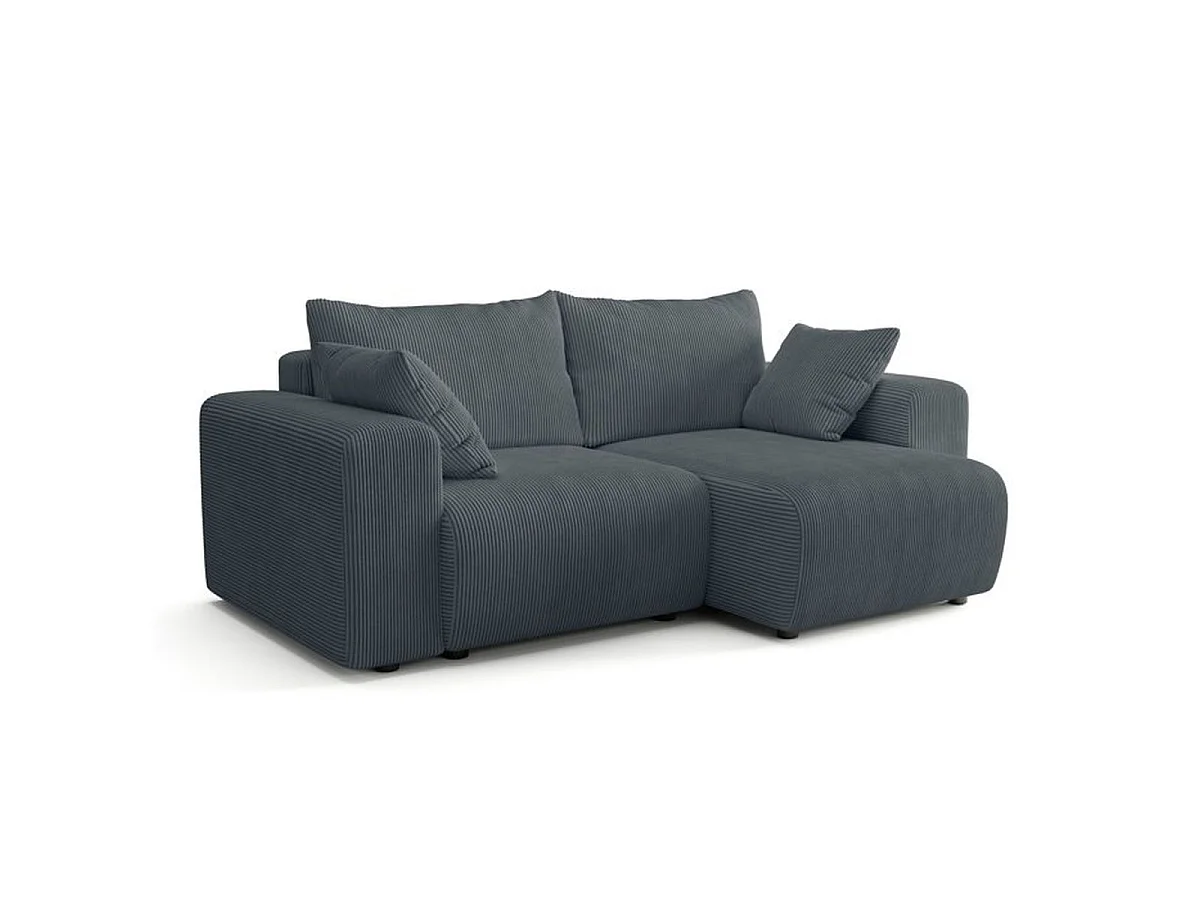Canapé fixe 3 places SFERA en tissu anthracite - 240 x 100 x 80 cm