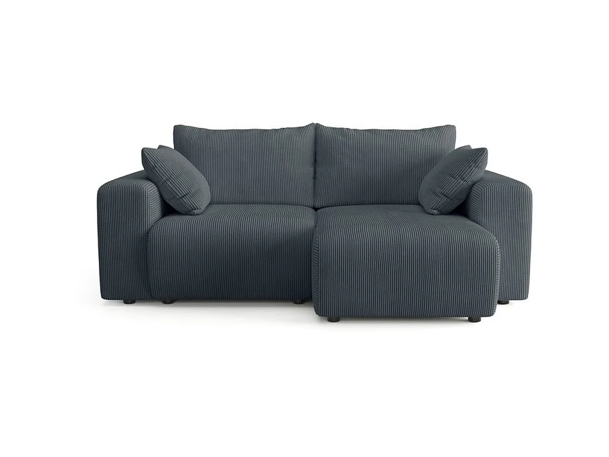 Canapé fixe 3 places SFERA en tissu anthracite - 240 x 100 x 80 cm