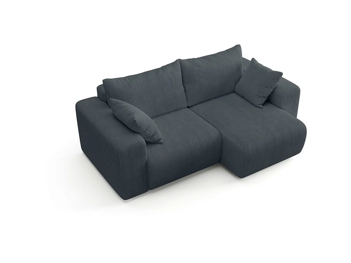 Canapé fixe 3 places SFERA en tissu anthracite - 240 x 100 x 80 cm