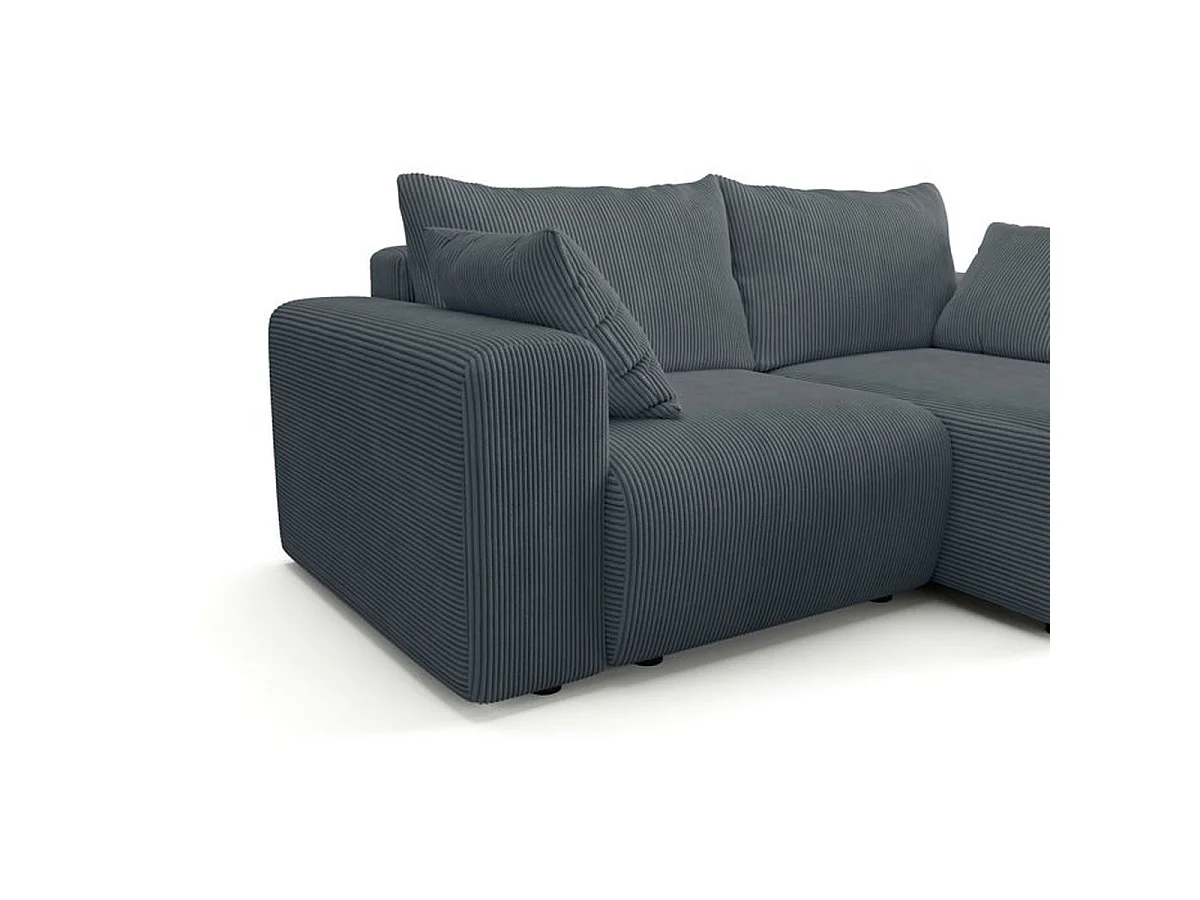 Canapé fixe 3 places SFERA en tissu anthracite - 240 x 100 x 80 cm