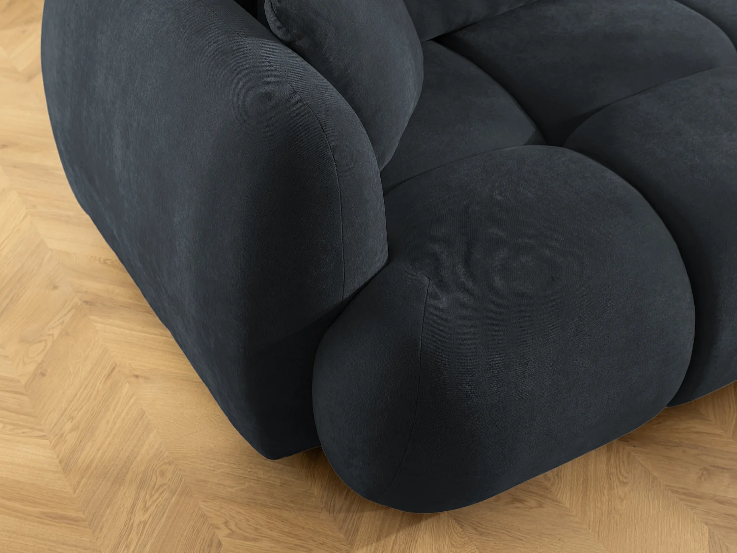 Canapé d’angle avec fonction couchage en tissu tissé LORETTO