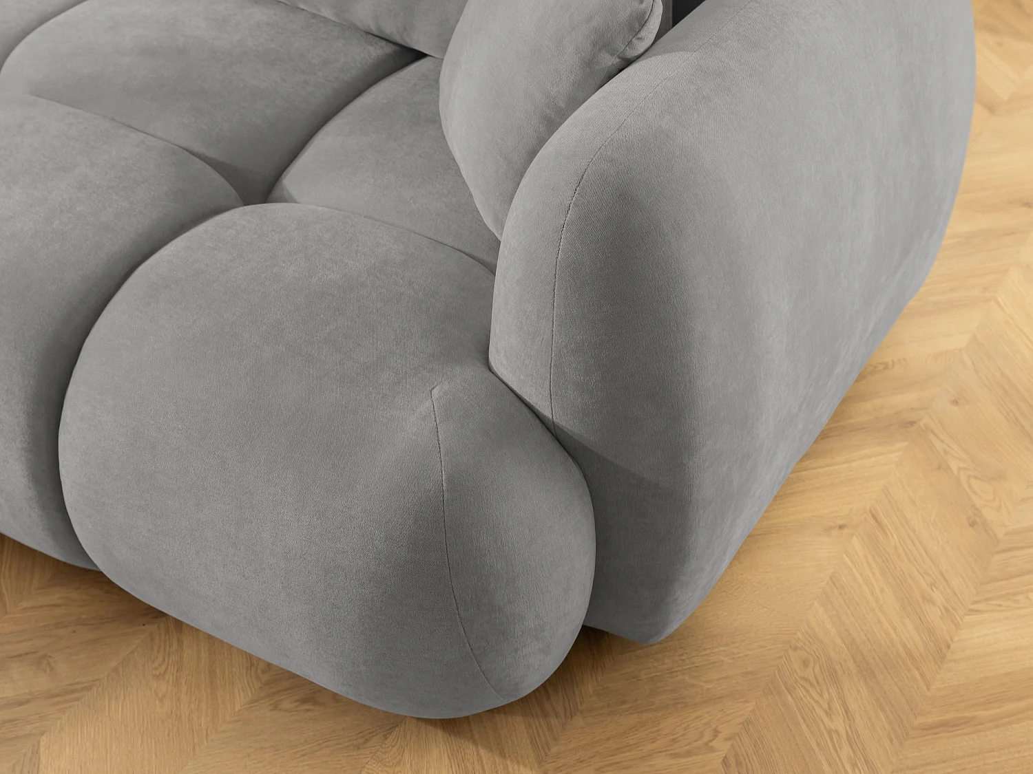 Canapé d’angle avec fonction couchage en tissu tissé LORETTO