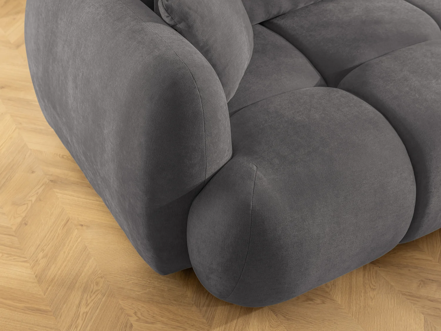 Canapé d’angle avec fonction couchage en tissu tissé LORETTO